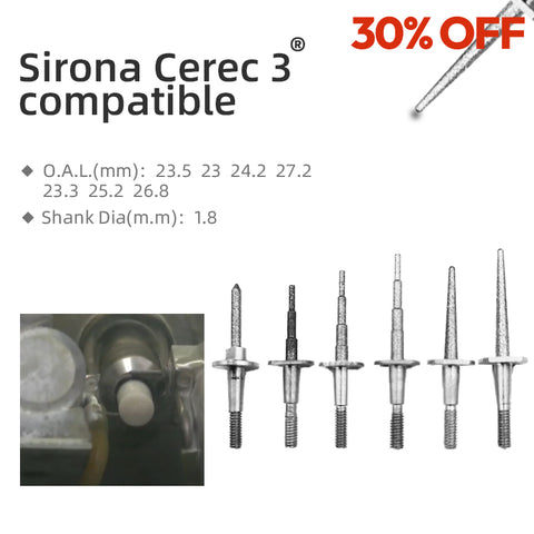 30% OFF Sirona CEREC 3 Compact Milling Burs（buy 10 get 1 free）
