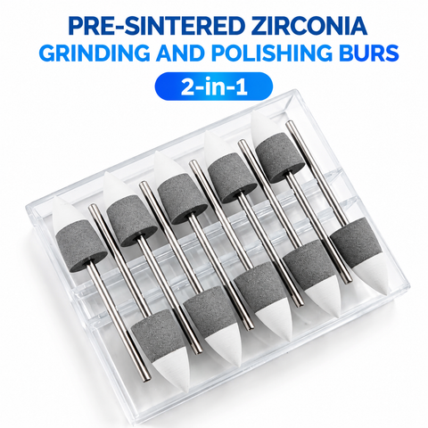 2-in-1 Pre-sintered Zirconia Grinding and Polishing Bur