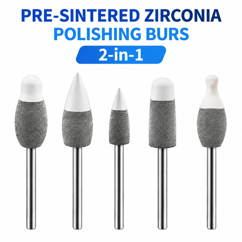 2-in-1 Pre-sintered Zirconia Grinding and Polishing Bur