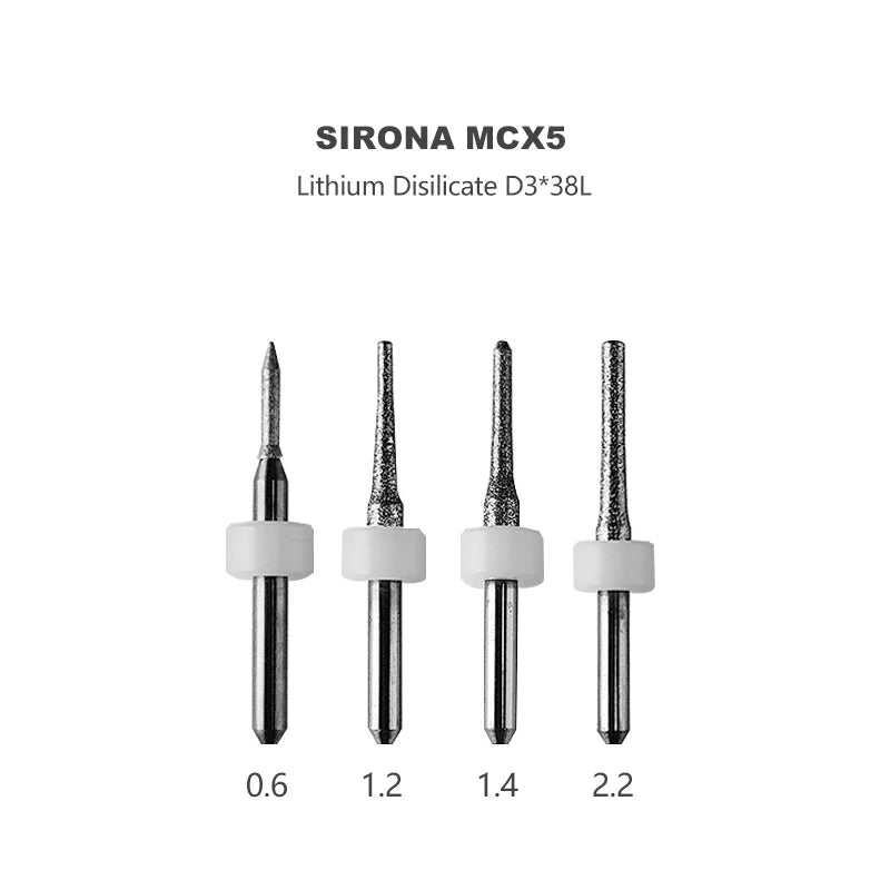 Sirona mcx5 0.6mm ,1.2mm ,2.2mm ,1.4mm  diamond Lithium disilicate Milling bur