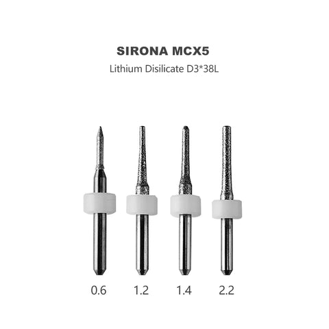 Sirona mcx5 0.6mm ,1.2mm ,2.2mm ,1.4mm  diamond Lithium disilicate Milling bur