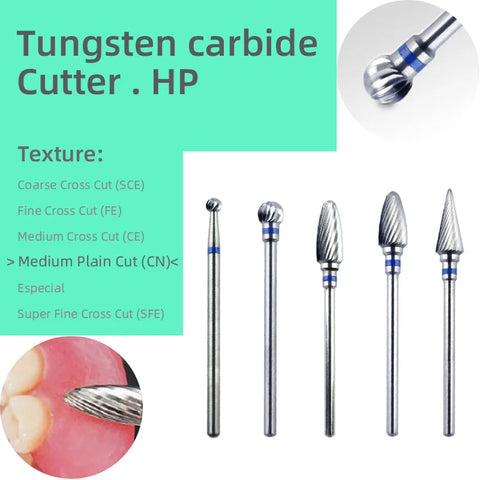 Tungsten Carbide Bur Medium Plain 2.35mm 1pc/box