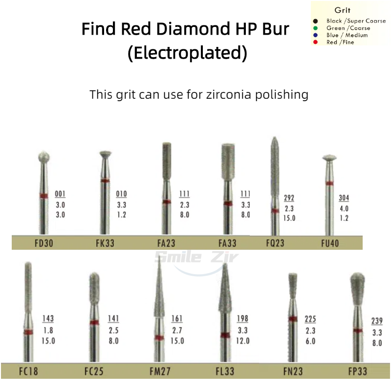 10pcs /set HP Diamond Electroplated Bur