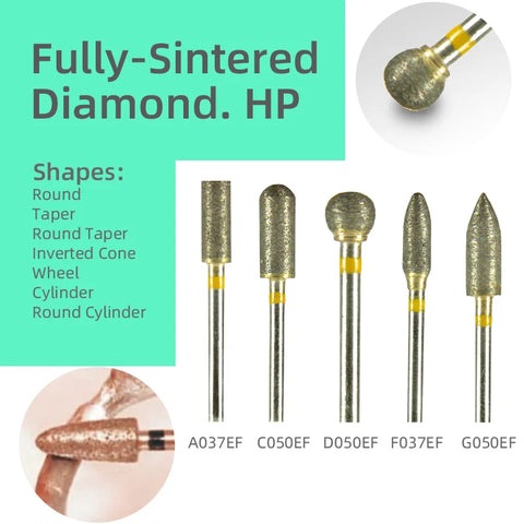 HP Extra Fine Sintered Diamond Burs 10pcs