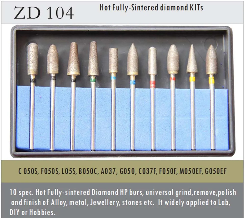 10 Pcs/kit Hot Fully-Sintered burs