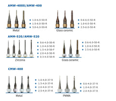 Aidite Lithium Disilicate /Zirconia /Metal/PMMA Milling Cutters (buy 10 get 1 free)