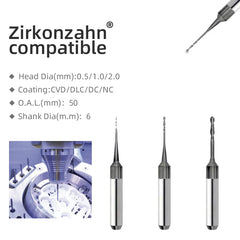 ZirkonZahn M1,M2,M4,M6 Machine Compatible Milling Cutter