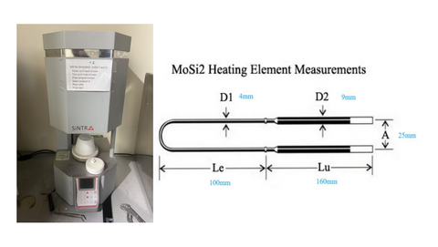 Dental Lab sintering furnace Mosi2 Heating Element Resistance