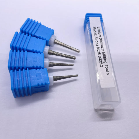 Sirona mcx5 0.6mm ,1.2mm ,2.2mm ,1.4mm  diamond Lithium disilicate Milling bur