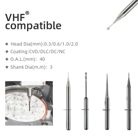 VHF 40mm Cutter and Lithium Disilicate ,Metal bur