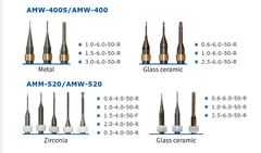 Aidite Lithium Disilicate /Zirconia /Metal/PMMA Milling Cutters (buy 10 get 1 free)